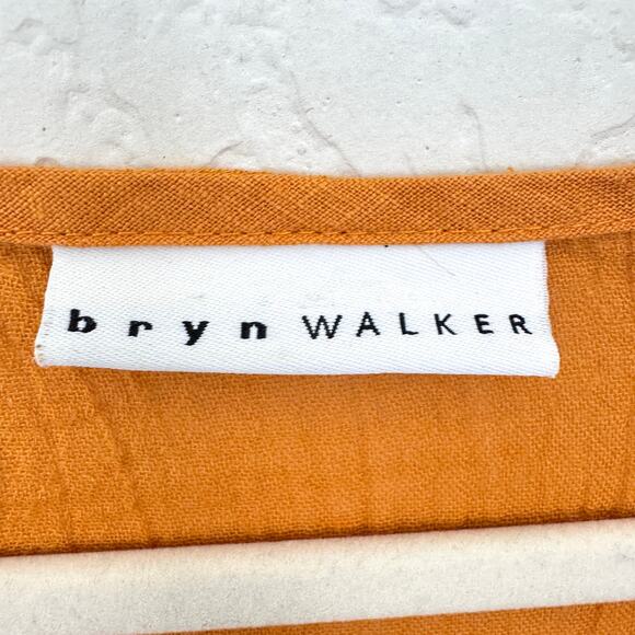 Bryn Walker Womens Flowy Blouse Top Size M Lagenlook 100% Cotton Guazy Orange - Picture 2 of 8
